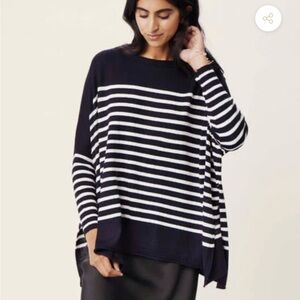 MERSEA CATALINA NAVY/INK STRIPE one size oversized top